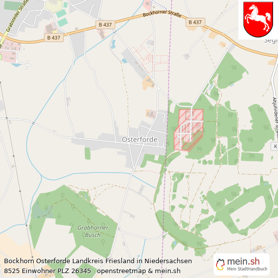 Bockhorn Osterforde Landkreis Friesland Lageplan © Openstreetmap Contributors Bockhorn Osterforde Lageplan